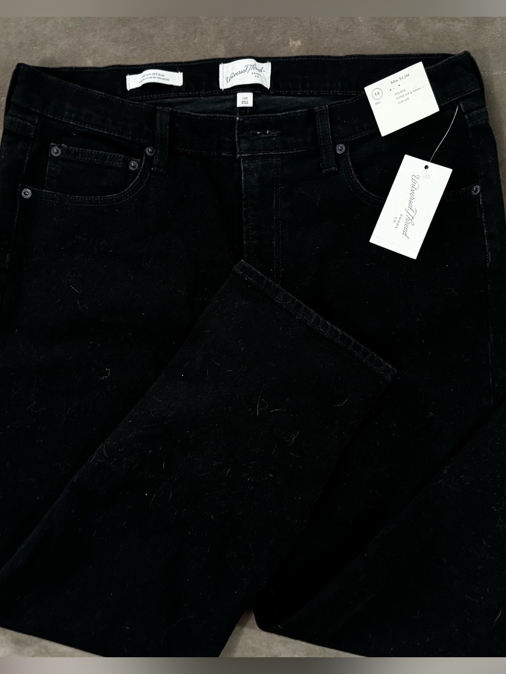 Black Mid-Rise Slim leg Jeans - Size 14